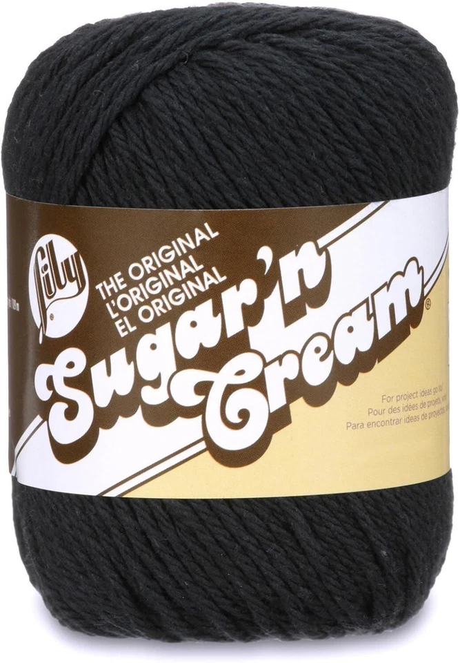 Lily Sugar 'N Cream El Hilo Sólido Original, 2.5oz, 100% Algodón - Negro Paquete de 6 Foto 2 de 4