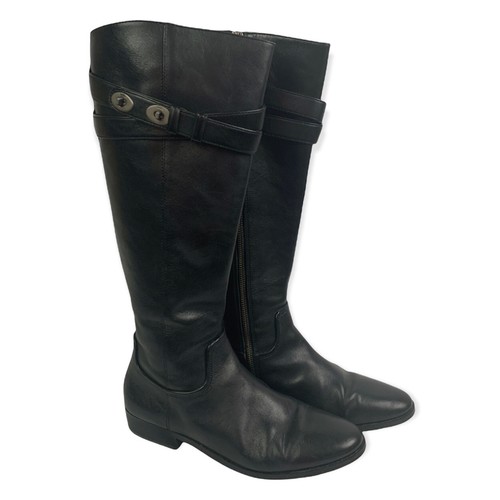 8.5 Coach Linette Black Leather Riding 