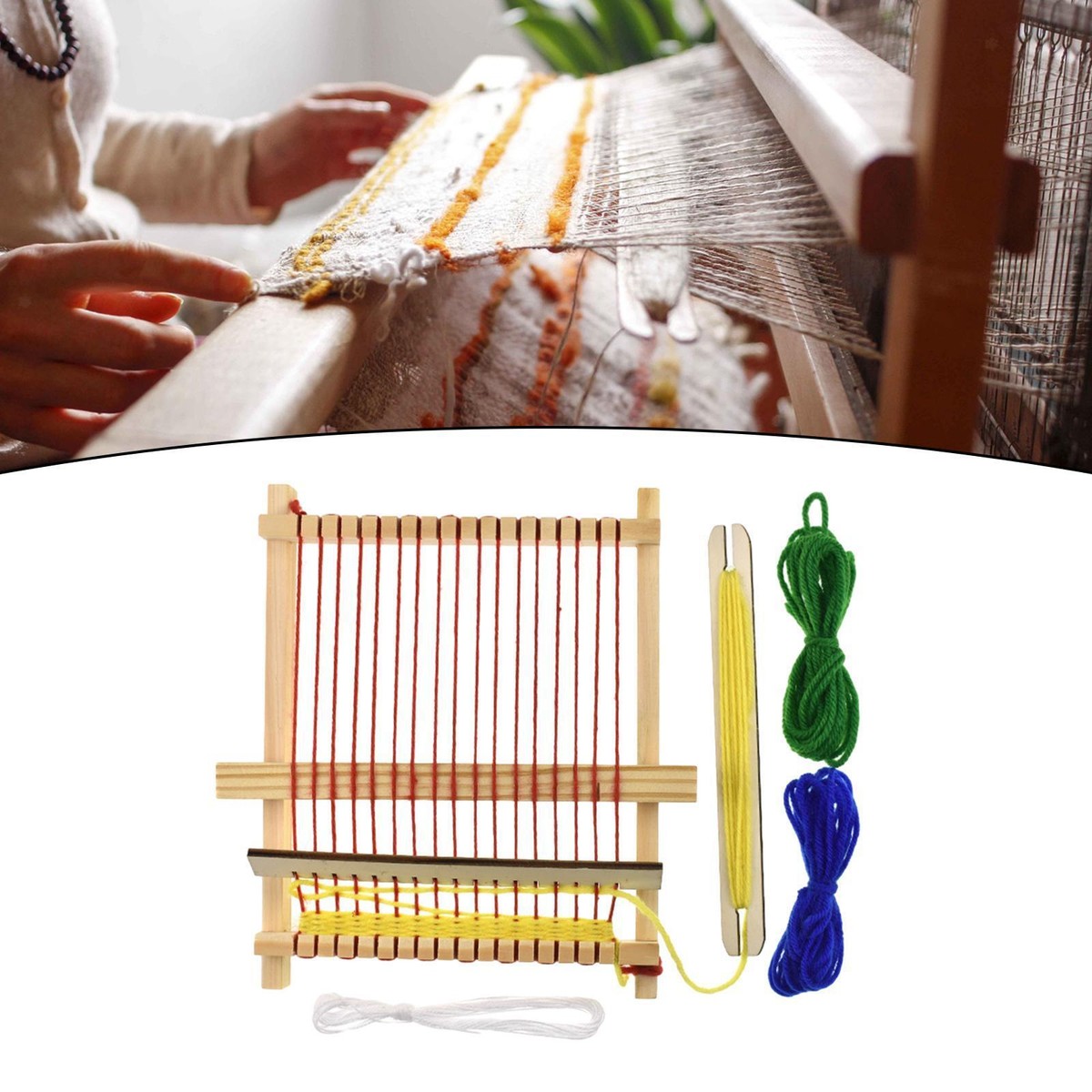 Métier à Tisser En Bois - Kit Débutant - Tissage Bracelets, Ceintures - Artisanat DIY