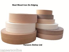 Pre-Glued Iron-On Real Wood Edging Various Woods 22mm 30mm 40mm 50mm - 50 Metres