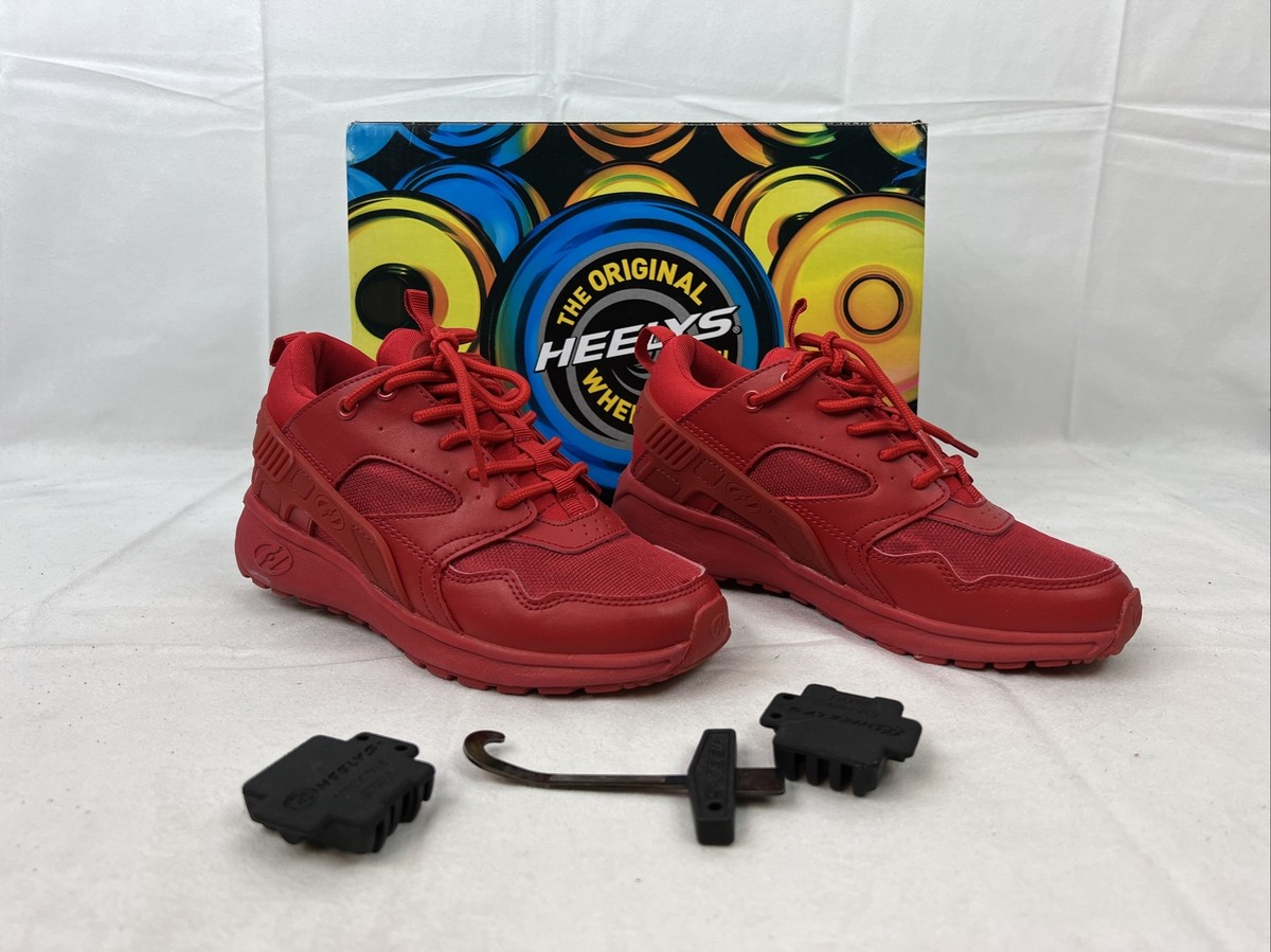 HEELYS 'Force' Triple Red Lace Up Low Top Skating Shoes YOUTH Size