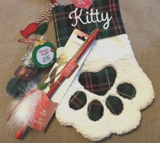 NWT cat KITTY paw fish stocking smartykat wand ball toys Christmas holiday LOT