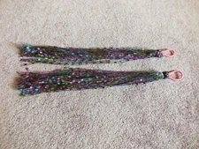 Handmade BOHO Dread Locks Fairy Braids Ponytail Holder Multi Purple Teal Set 2