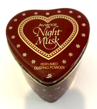 Prince Matchabelli Aviance Night Musk Perfume Dusting Powder 6oz Heart Tin READ