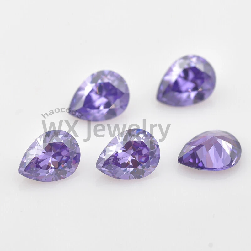 Circonita cúbica suelta corte pera amatista brillante 100 un. 2x3-13x18 mm envío gratuito Foto 3 de 4