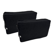 LOT OF 2 Travel Organizer Electronics or Makeup Organizer Bag, Black Canvas