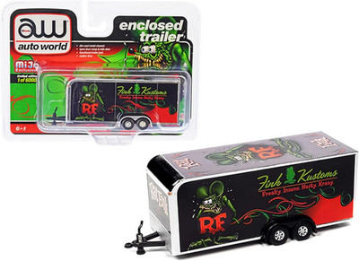AUTO WORLD - Geschlossener 2-Achs-Anhänger Rat Fink - 1/64 - AWCP7894
