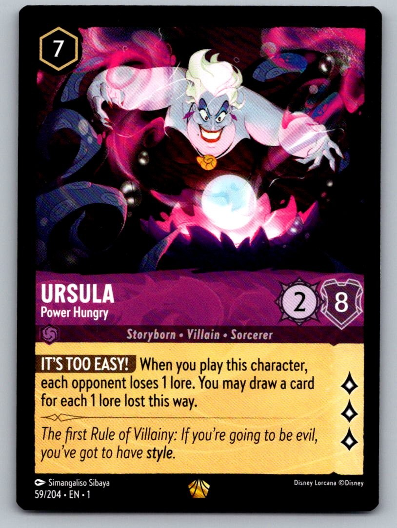 Ursula - Power Hungry 59/204 Legendary The First Chapter Lorcana Near Mint
