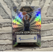 Armando Bacot Rookie Auto  Panini Select 2024-25 Youth Explosion Grizzlies