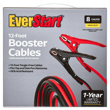 Everstart 12-foot 8-gauge Heavy Duty Booster Cables 165 Amp With Storage Bag Everstart 12-foot 8-gauge Heavy Duty Booster Cables 165 Amp With Storage Bag