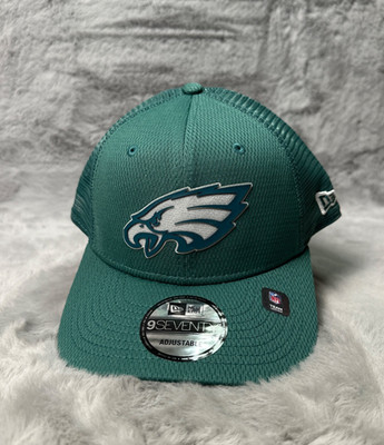 Philadelphia Eagles Hat Cap Green Trucker Rubber Logo New Era 9 Seventy NFL  Men
