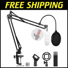 Heavy Duty Scissor Mic Stand for Broadcasting, Recording