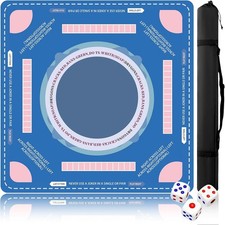 Mahjong Mat W/ Carrying Bag Portable Mahjong Mat W/ Rules Noise Reduction