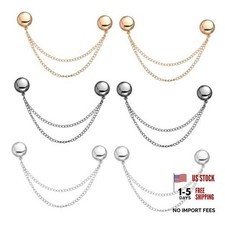 pcs Metal Magnetic Clothing Pins Magnet Clothing Clips with Chain 6 Round style