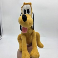 Disney Pluto Dog Plush Stuffed Animal Small Yellow Green Collar Toy Soft Cute