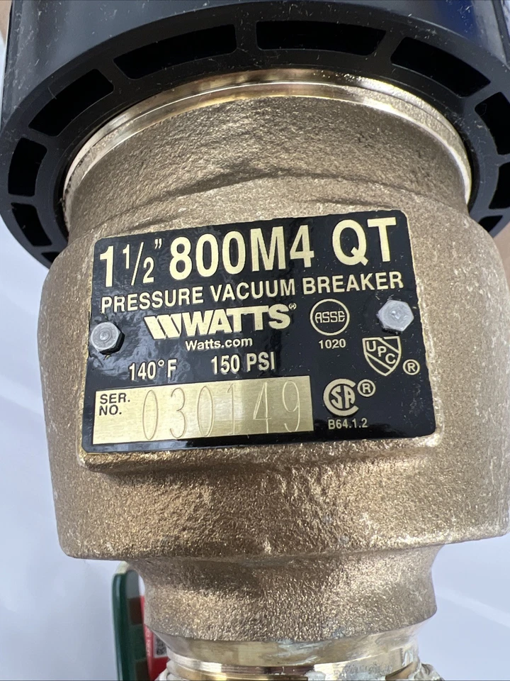 Watts 1 1/2” 800M4-QT-FZ Anti-siphon Pressure Vacuum Breaker, 150 PSI, 140°F - Image 3 of 4