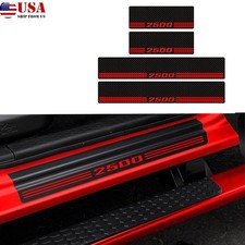 4x Fit For Dodge Ram 2500 Carbon Fiber Red Cab Vehicle Door Sill Strip