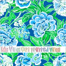 Printed Adhesive Vinyl, Heat Transfer Vinyl 12 x 12 sheet Chinoiserie H Pattern