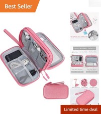 Lightweight Pink Cable Organizer with Zipper - Perfect for Travel Accessories