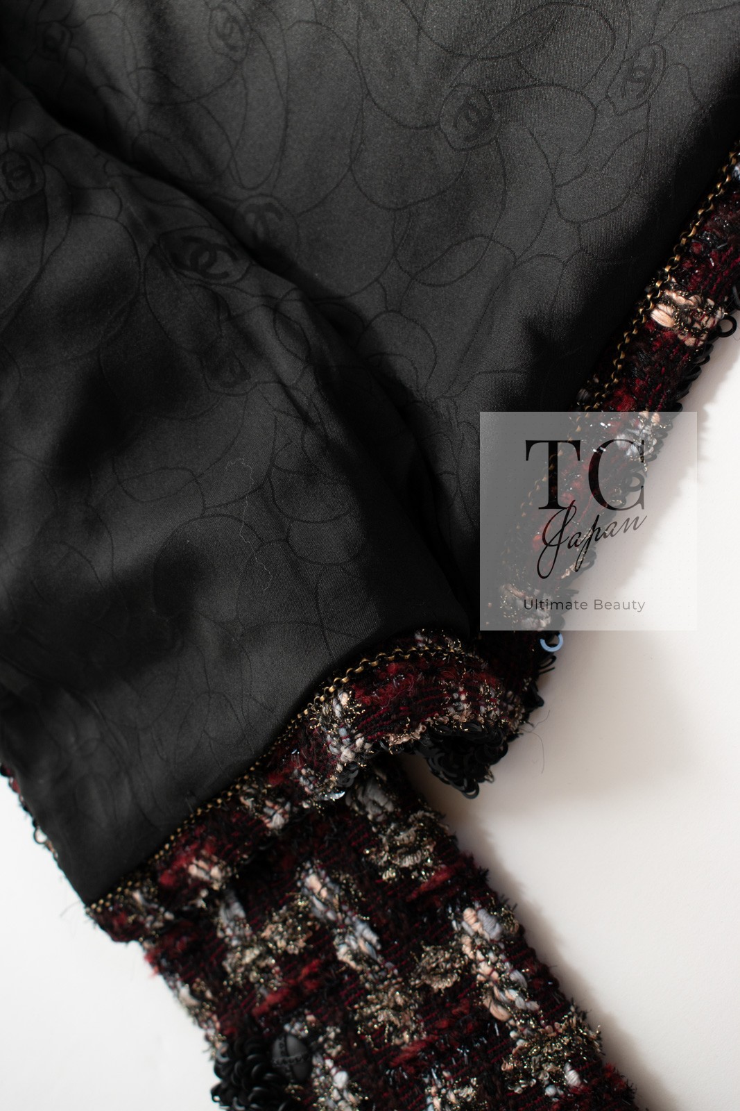 CHANEL 02A Bordeaux Brown Black Mix Sequin Tweed Jacket Karl Lagerfeld 38 US6 image 5