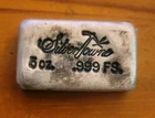 Rare! Silvertowne 5 Troy Oz .999 Silver Rectangular Hand Poured Bar-Light