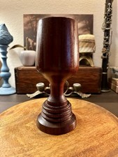Hand Turned Vintage Walnut Goblet - Single - As Is - 9  Tall