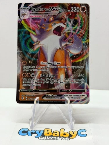 Pokemon Lycanroc VMAX 092/203 Evolving Skies Sword & Shield ULTRA RARE