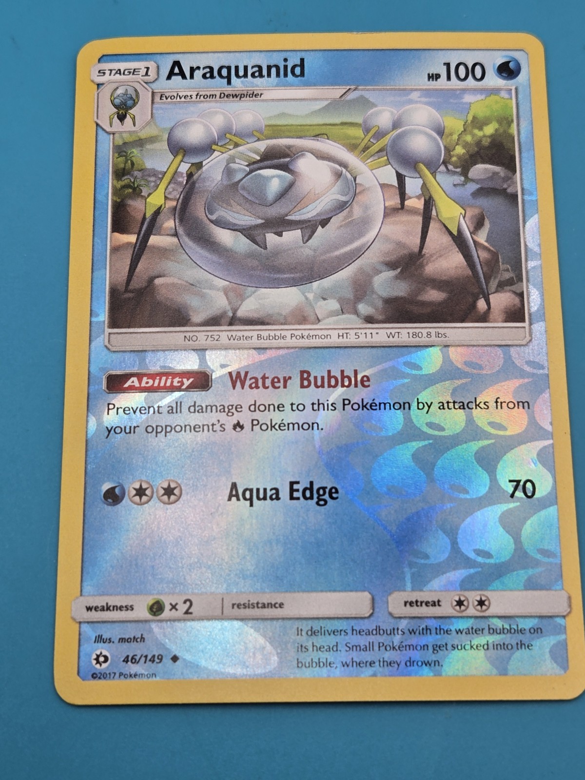 Araquanid 46/149 Pokemon TCG Sun & Moon Base Set Reverse Holo LP