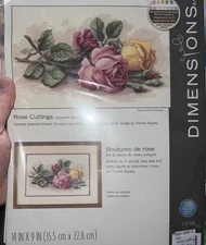 Dimensions Counted Cross Stitch Kit Rose Cuttings 13720 New Sealed