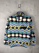 Patagonia Synchilla Aztec Geometric Diamond Teal T-Snap Fleece Pullover Size XS
