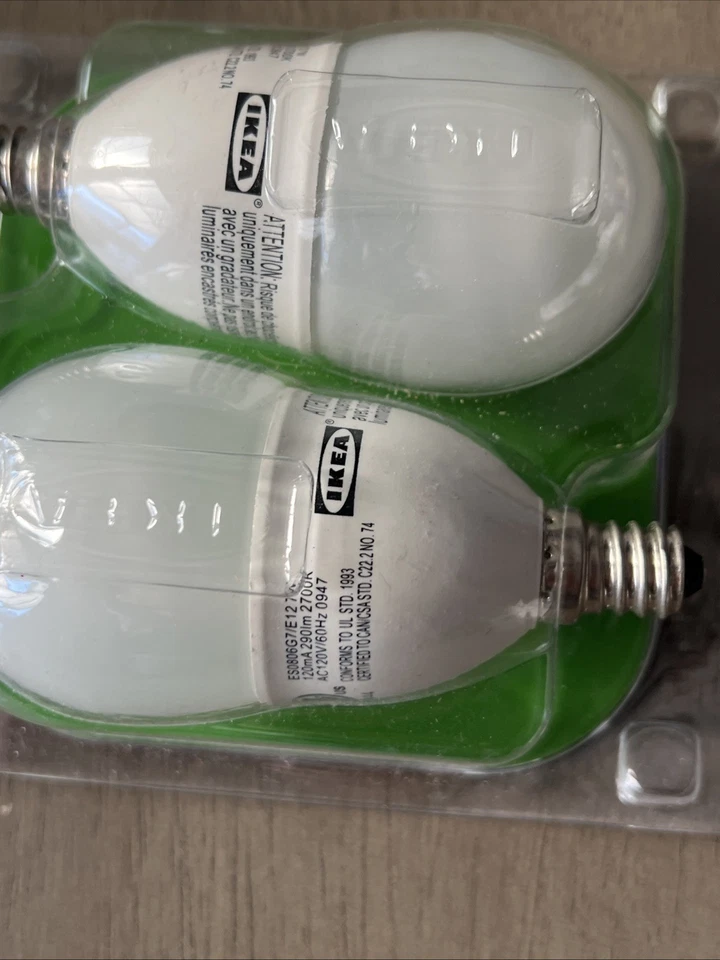 IKEA 7W CFL Light Bulb E17 Base 30W Equivalent 290 Lumens 2 Pack x2 New 0947 - Image 4 of 4