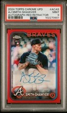 2024 Topps Chrome Update AJ Smith-Shawver Red Refractor 4/5 PSA 9 Population 1