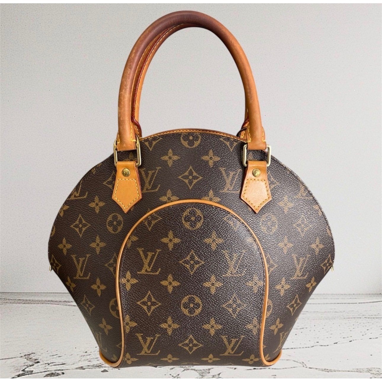 Louis Vuitton Ellipse PM Monogram Canvas Handbag Brown M51127 Vintage