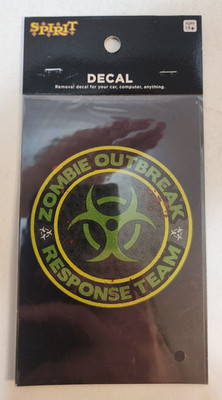 Spirit Halloween Zombie Outbreak Response Team Removable Decal Sticker 3.5'' New