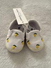 NWT - Janie and Jack Baby Embroidered Lemon Slip-On Sneaker