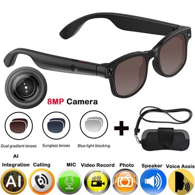 Smart Glasses   AI Camera, Bluetooth Calls, Voice Assistant, HD Video