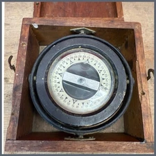 Antique Charles Hutchinson Nautical Marine Compass Boston Early 1900s
