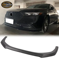 Fits 23-25 Honda Accord 4DR V3 Style Front Bumper Lip Spoiler ABS Matte Black