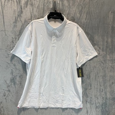 G/FORE Men's Polo Shirt XXL White Snow Melange Ice Nylon Performance Golf