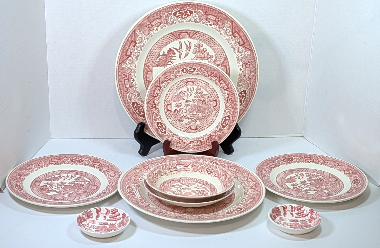 Red Willow Ware Royal China  Lot Assored Oriental Vintage  Ironstone Pieces