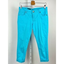 KUT from the Kloth 6 Catherine Slim Boyfriend Jeans Cropped Cuffed Stretch Blue
