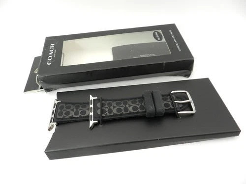 Coach Apple Watch Straps Black Logo Interchangeable Replacement Band 14700269