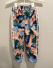 adidas HER Studio London Girls 5T Floral Butterfly Jogger Pants Pink Blue