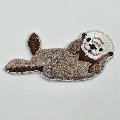 Otter bestickt Aufnäher Bügelbild Aufkleben Motiv Kleidersack Mütze Stickerei süß
