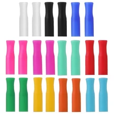Grevosea Reusable Straw Set of 22 Pieces - Silicone Tips & Food Grade Metal C...