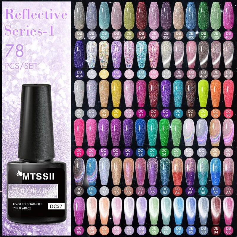 12/60/120pcs of Gel Varnishes Glitter Nail Polish Set Semi Permanent Uv Gel Kits