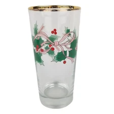 Mikasa Ribbon Holly Highball Glass Drinking Tumbler