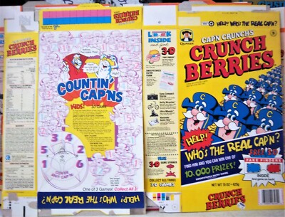 3-D  1991 Cap'n Crunch Berries Cereal box  cc037c