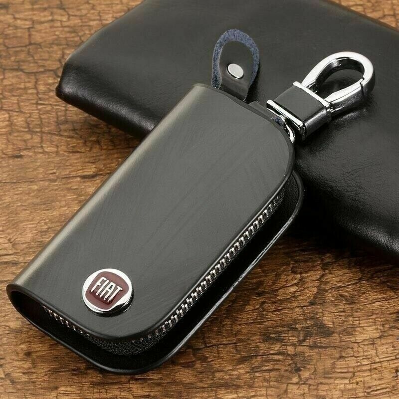 Pretty Leather Car Logo Key Chain Holder Car Remote Key Case Zipper