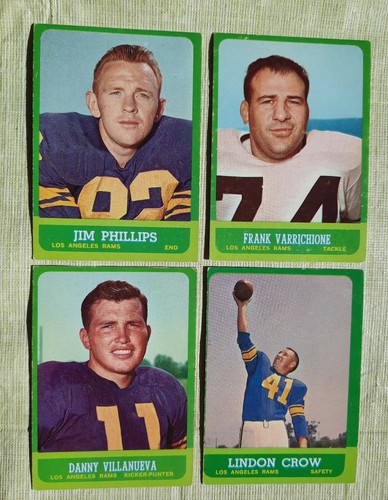 1963 Topps Football Los Angeles Rams team lot 11 cards Rookies McKeever ...